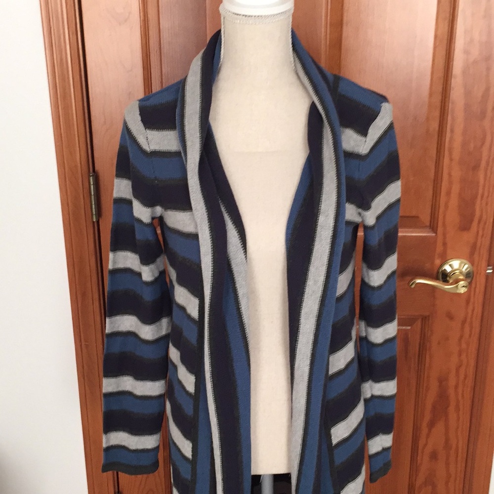 NWT Maxi Striped Blue Cardigan